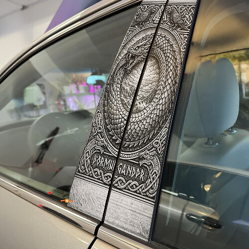 Jormungandr Serpent Door Pillar Vinyl Decal Set_1