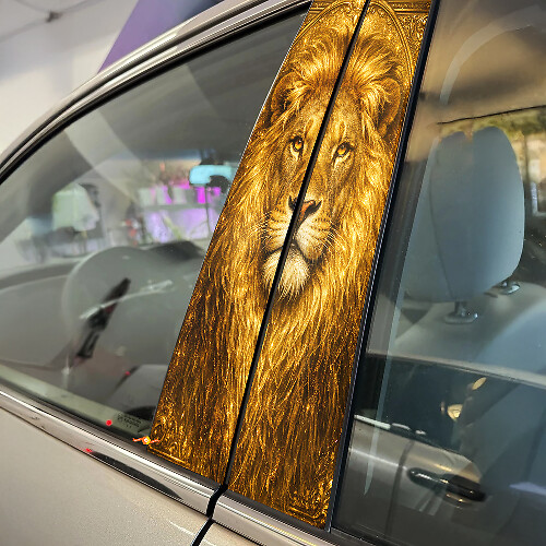 Lion King Face Door Pillar Vinyl Decal Set