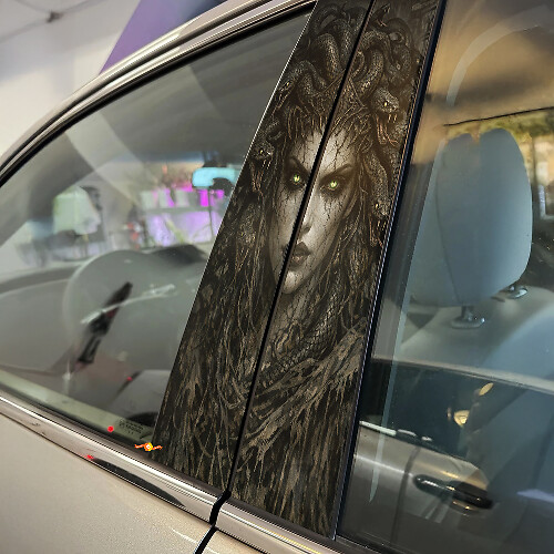 Medusa Gorgone Door Pillar Vinyl Decal Set_1