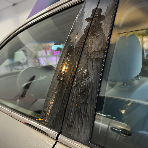 Plague Doctor Door Pillar Vinyl Decal Set