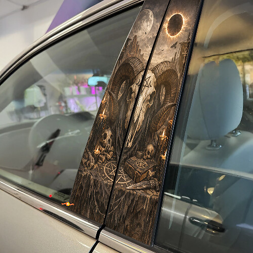 Ram Skull Door Pillar Vinyl Decal Set