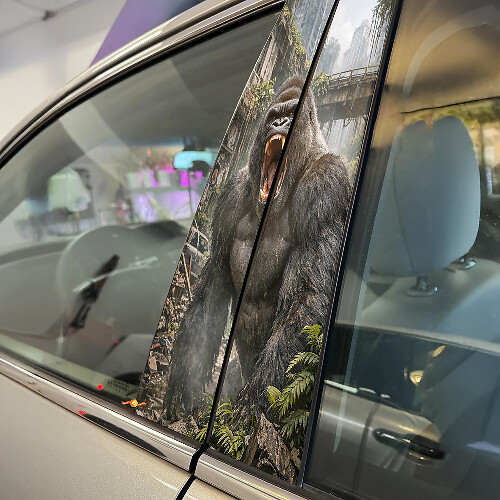 Roaring Gorilla Door Pillar Vinyl Decal Set