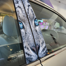 Snow Leopard Eyes Door Pillar Vinyl Decal Set_2