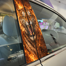 Fire Tiger Door Pillar Vinyl Decal Set_2