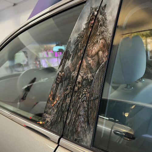 Viking Berserker Door Pillar Vinyl Decal Set