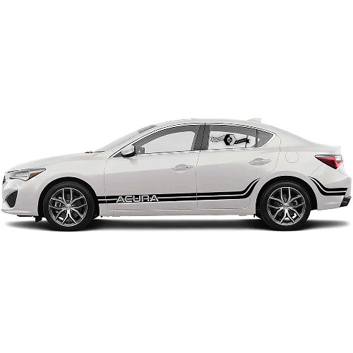 Dual Curved Side Stripes Vinyl Decal Kit for Acura ILX