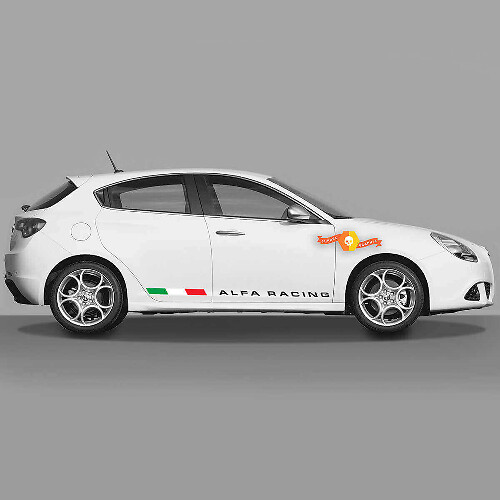 Alfa Racing Italian Flag Side Vinyl Decal Kit for Alfa Romeo