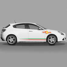 Italian Flag Style Side Stripes Vinyl Decal Kit for Alfa Romeo Giulietta _5
