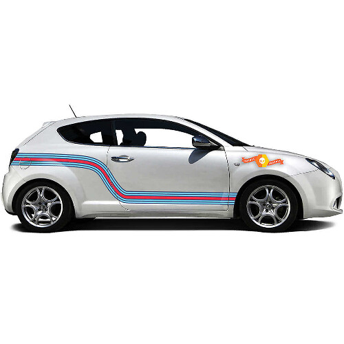Racing Style Curved Side Stripes Vinyl Decal Kit for Alfa Romeo