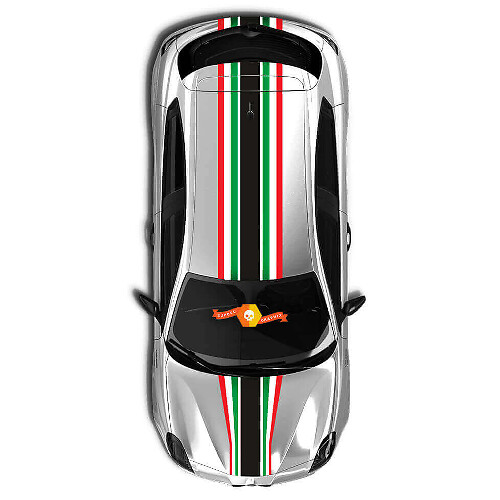 Italian Flag Style Over the Car Stripes Vinyl Decal Kit for Alfa Romeo