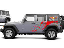 Mud Splash Side Graphics Vinyl Decal Kit for Jeep Wrangler Unlimited _2