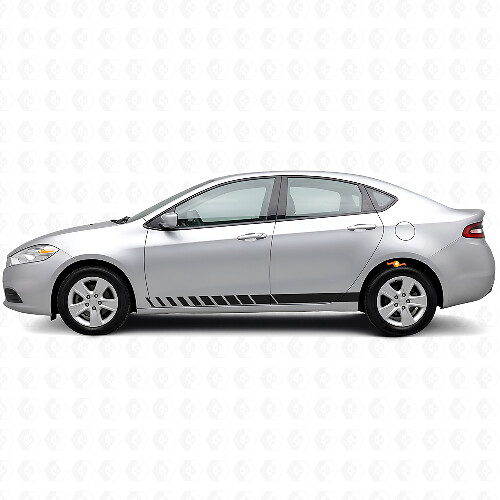 Strobe Style Rocker Panel Stripes Vinyl Decal Kit for Dodge Dart 2013+