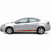 Strobe Style Rocker Panel Custom Stripes Vinyl Decal Kit for Dodge Dart 2013+_4