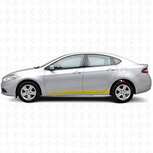 Strobe Style Rocker Panel Custom Stripes Vinyl Decal Kit for Dodge Dart 2013+_5