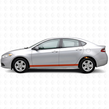Straight Door Side Outline Stripes Vinyl Decal Kit for Dodge Dart _4