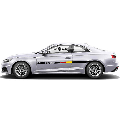 German Flag Style Branded Side Vinyl Decal Kit for for Audi A5