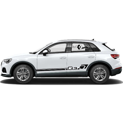 Q3 Logo Side Stripes Vinyl Decal Set for for Audi Q3