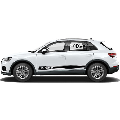 Branded Outline Side Stripes Vinyl Decal Set for for Audi Q3