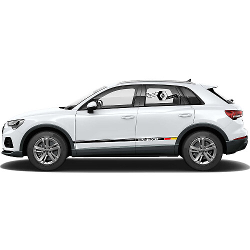 German Flag Style Side Stripes Vinyl Decal Set for for Audi Q3