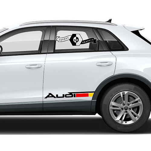 German Flag Style Side Door Vinyl Decal Set for for Audi Q3