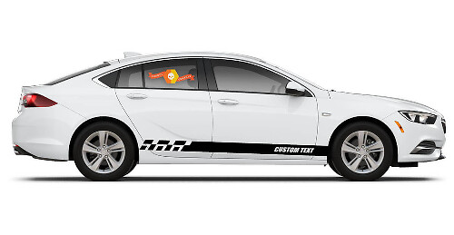 Decorated Stripes with Custom Text Side Vinyl Decal Kit for Buick Regal 