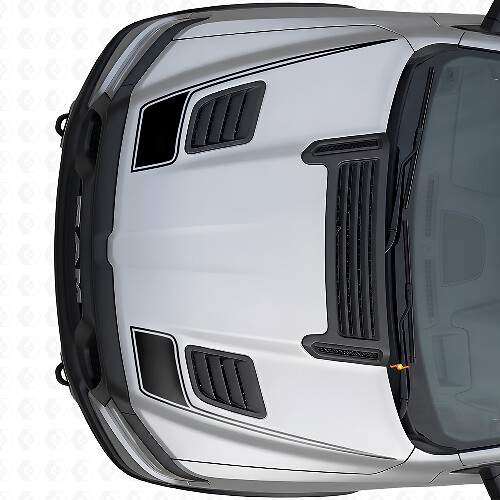 Hockey Stick Style Outline Hood Vinyl Decal Set for Dodge Ram Sport 2019+
