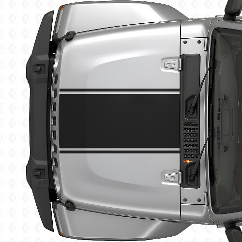 Central Outline Hood Stripe Vinyl Decal for Jeep Wrangler 2007+