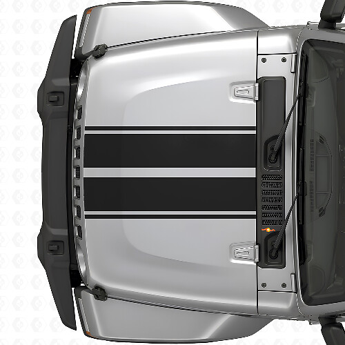 Dual Hood Outline Stripes Vinyl Decal for Jeep Wrangler 2007+