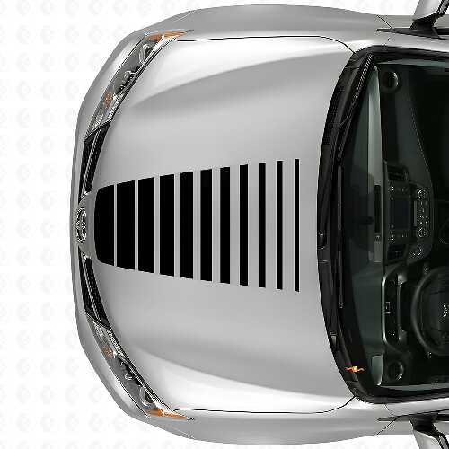 Expanding Strobe Hood Stripes Vinyl Decal for Toyota RAV4 2013+