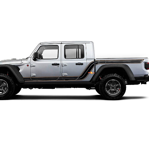 Twin Outline Side Stripes Vinyl Decal Kit for Jeep Gladiator