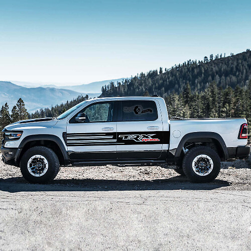 TRX Rebel Door Side Stripes Vinyl Decal Kit for Dodge Ram Rebel 2021+