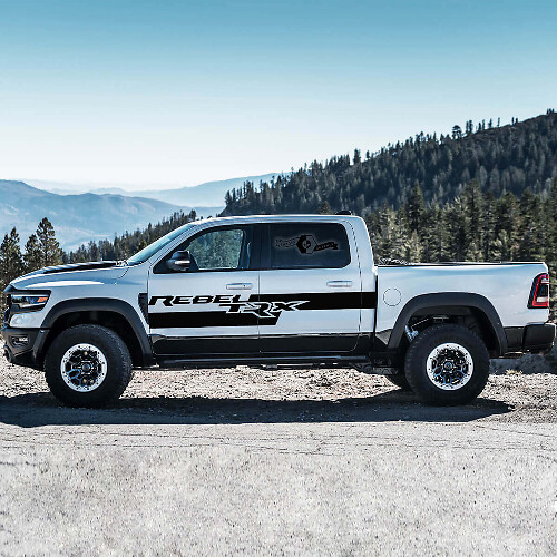 TRX Style Door Side Stripes Vinyl Decal Set for Dodge Ram Rebel 2021+