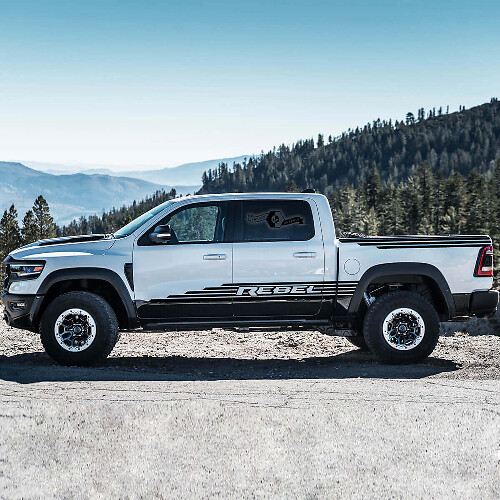 Rebel TRX Style Side Stripes Vinyl Decal Kit for Dodge Ram Rebel TRX 2021+