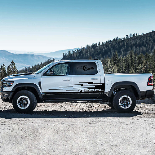 Ladder Style Side Stripes Vinyl Decal Kit for Dodge Ram Rebel TRX 2021+