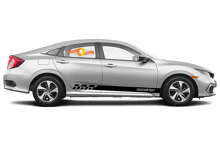 Custom Racing Side Stripes Vinyl Decal Kit for Honda Civic_4