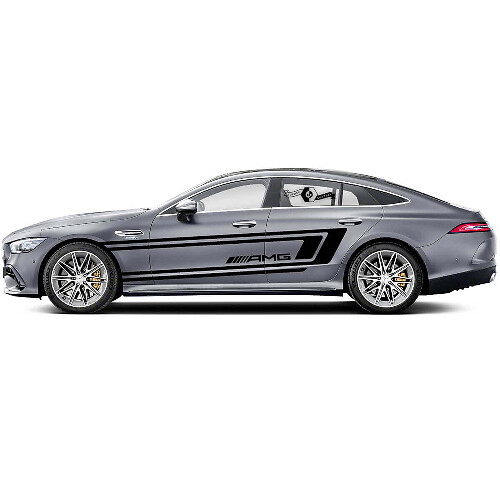 AMG Style Dual Side Stripes Vinyl Decal Kit for Mercedes Benz AMG GT3