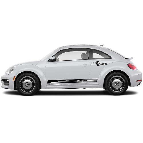 Brand Lettering Side Accent Stripes Vinyl Decal Set for Volkswagen Beetle 
