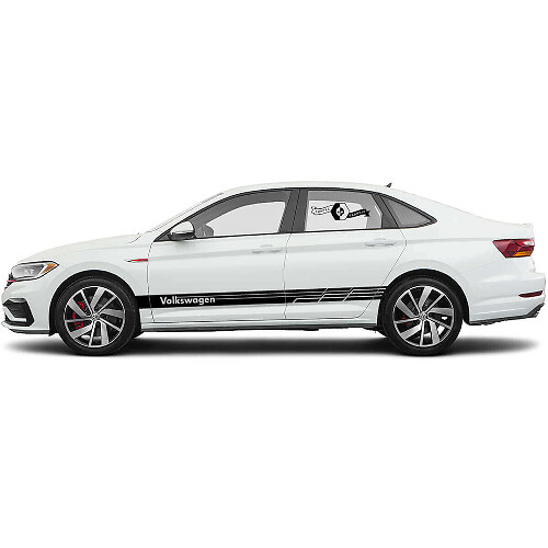 Brand Lettering and Logo Side Stripes Vinyl Decal Set for Volkswagen Jetta