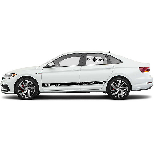 Volkswagen Lettering Side Stripes Vinyl Decal Set for Volkswagen Jetta