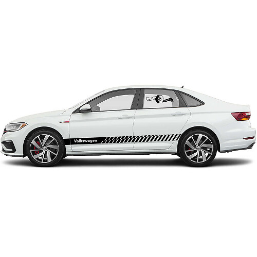 Branded Side Racing Stripes Vinyl Decal Set for Volkswagen Jetta