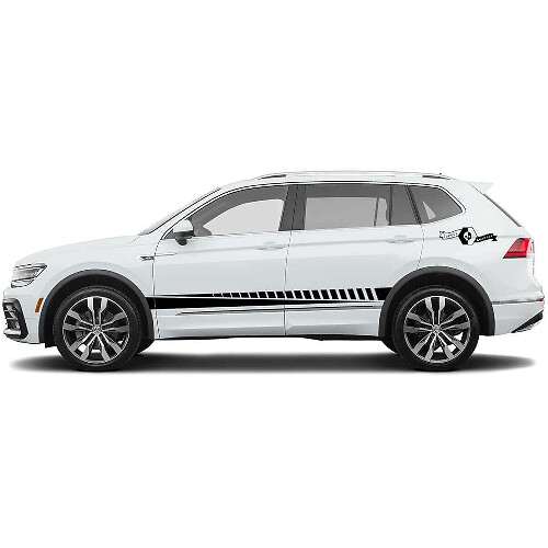 Decorated Side Stripes Vinyl Decal Set for Volkswagen Tiguan_1