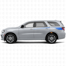 Tapering Strobe Style Rear Side Stripes Vinyl Decal Set for Dodge Durango 2011+_2