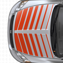 Dual Strobe Stripes Hood Vinyl Decal Set for Dodge Caliber 2007+_4