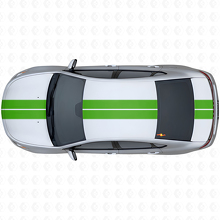 Twin Outline Stripes Front Upper Rear Vinyl Decal Kit for Dodge Dart 2013+_3