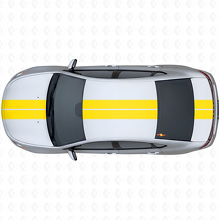 Twin Outline Stripes Front Upper Rear Vinyl Decal Kit for Dodge Dart 2013+_5