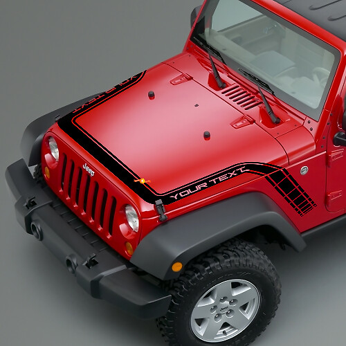 Checkered Hood Fender Stripes Vinyl Decal for Jeep Wrangler Gladiator