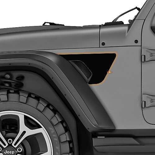 Blackout Fender Vent Vinyl Decal Kit for Jeep Wrangler Rubicon