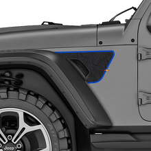 Topographic Map Fender Vent Vinyl Decal Kit for Jeep Wrangler Rubicon_2