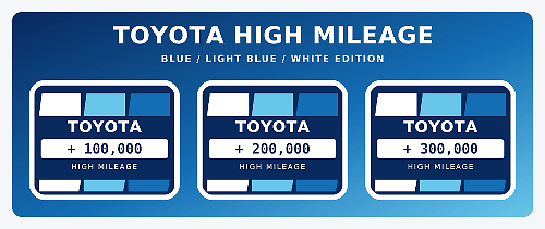 Toyota High Mileage Heritage Blue Retro Vintage Sticker Pack Decals Graphics