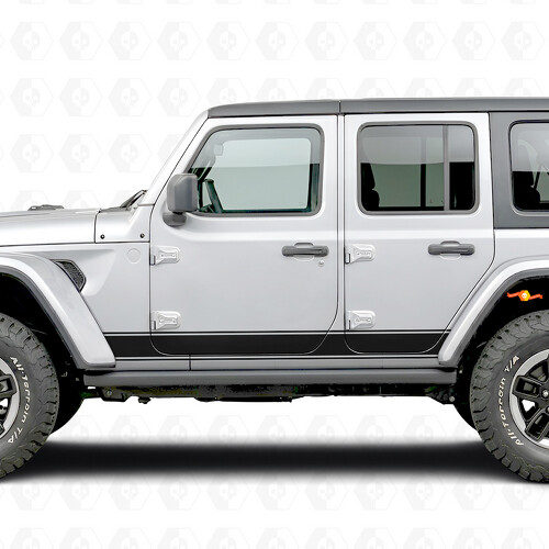 Outline Stripes Side Vinyl Decal Sticker for Jeep Wrangler 2018-2027